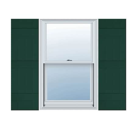 Ekena Millwork 14-in. W x 55-in. H Lifetime Vinyl, Four Board Joined, Board-n-Batten Shutters, Midnight Green, PR LJ4S14X05500MG